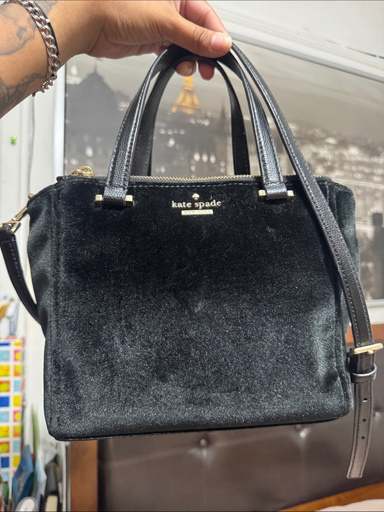 kate spade Handbags - kate spade Black Velvet Satchel